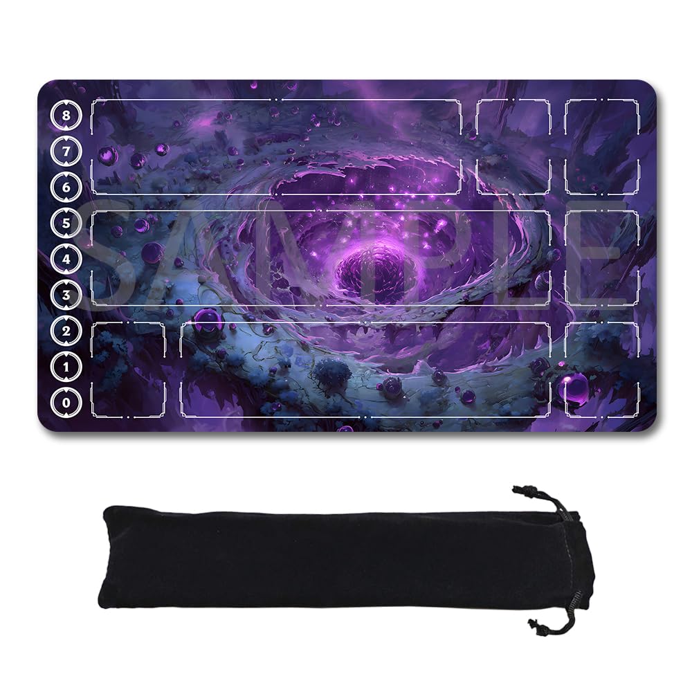 Riftbound TCG Playmat with Zones Unofficial, Original Design Play mat 24x14 Inchnon Free Storage Bag (25102898,Zone)