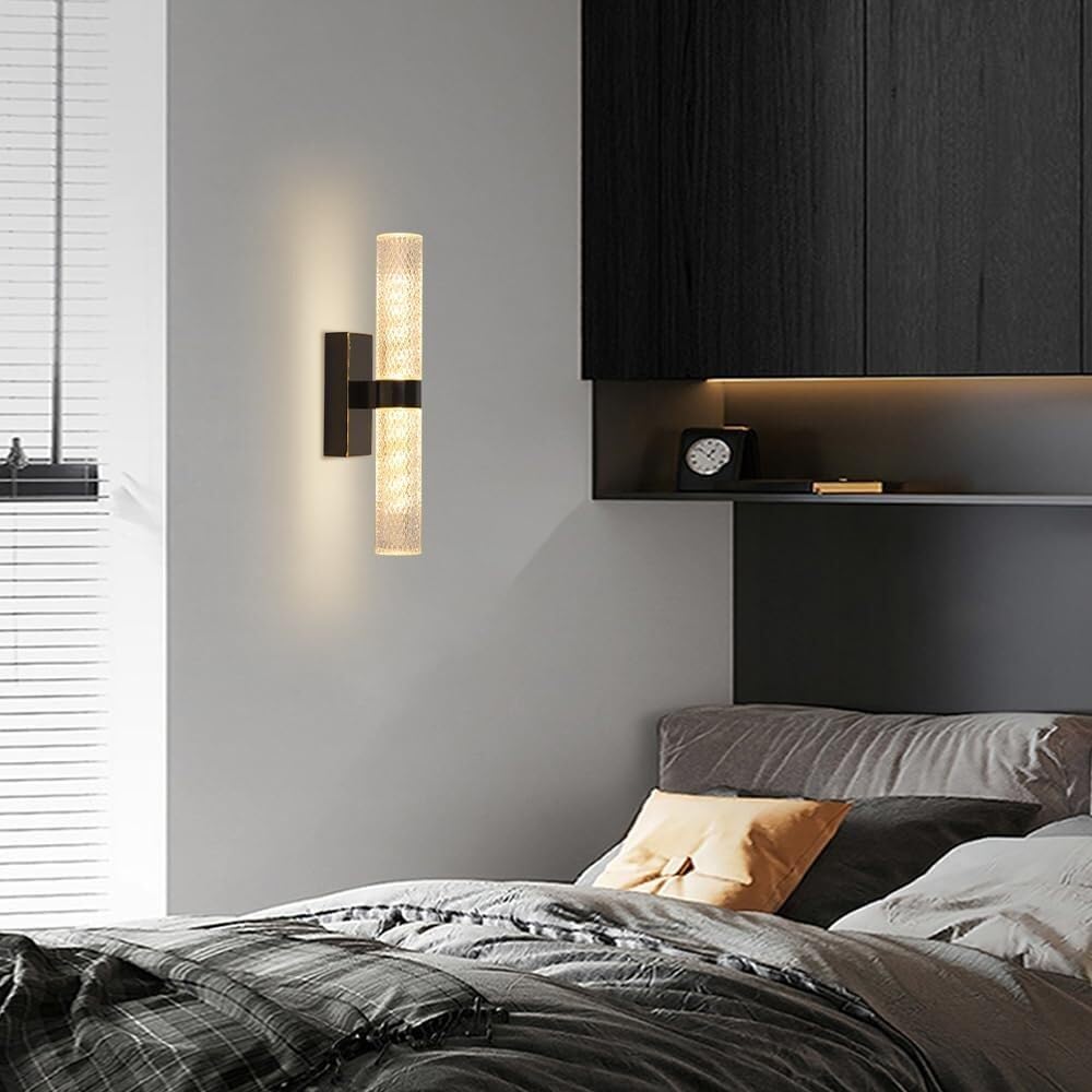 Applique da parete moderne a tubo lungo Lampadari minimalisti dimmerabili su giù Creatività Lampada bagno lineare in ottone for vanità Camera letto Corridoio Scala/D/66Cm,D-33Cm,D-66Cm(K,33Cm)