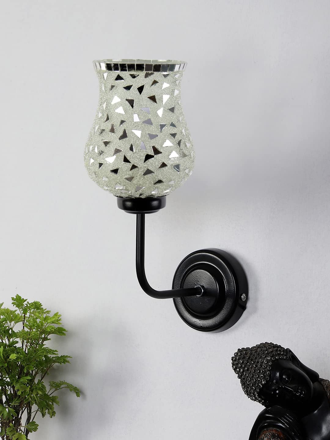 Devansh Iron Wall Lamp, Wall Decor, Wall Hanging Wood Light lamp,Vintage Wall Lamps, Industrial Wall Lights Decorative Home, Living Room, Indoor Outdoor Lighting- Mosaic Glass (Multicolor)-C