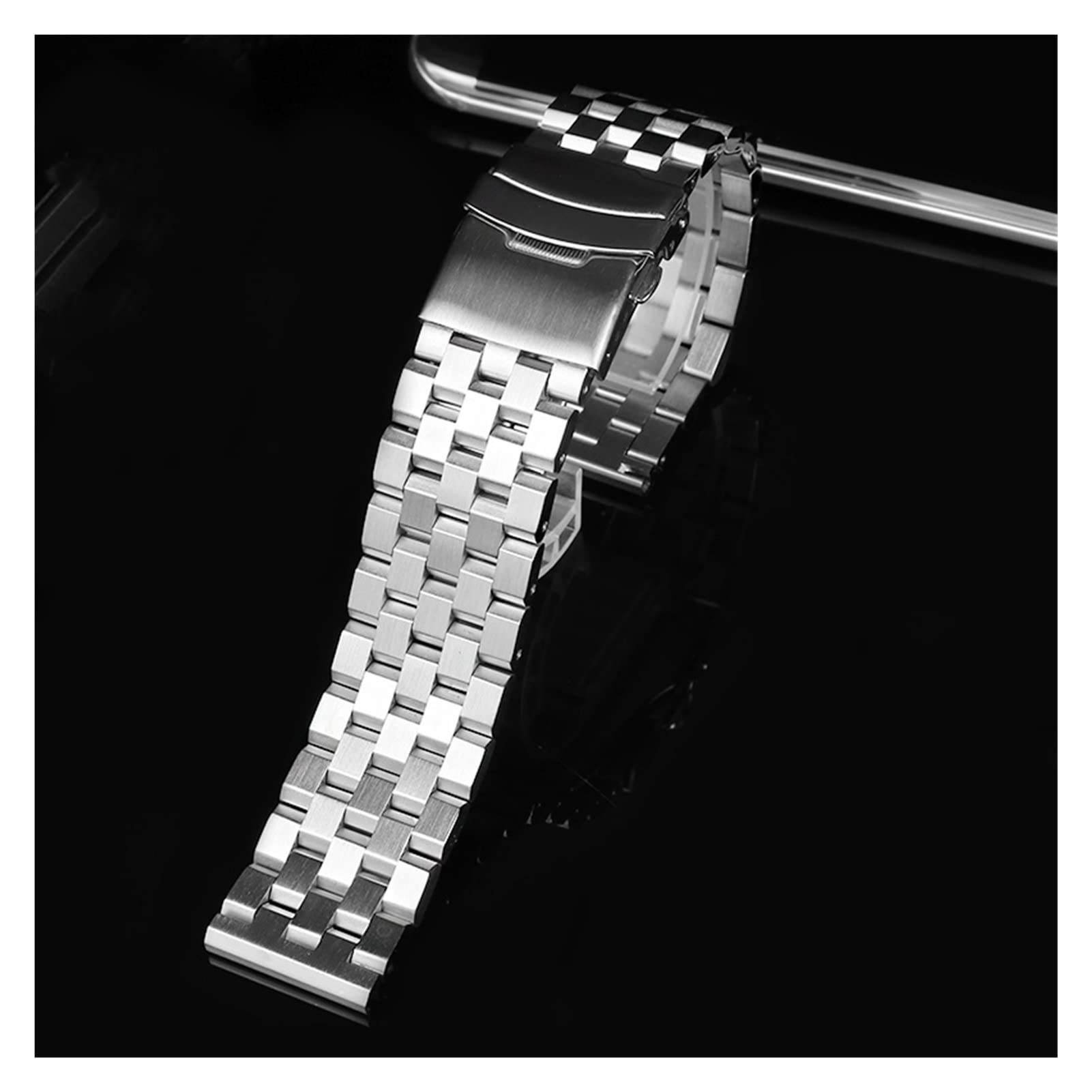Fanda di orologi in metallo Premium Solid in acciaio inossidabile cinghie da uomo Donne Black Silver Wristband 26mm 24mm 22mm 20mm 18mm