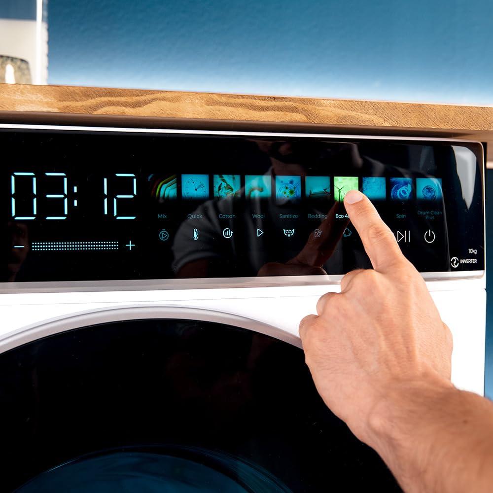 Cecotec Lave linge Frontal Bolero DressCode 10900 Inverter FullColor A, Machine à laver 10 kg, 1400 tr,min, écran 10,3", moteur Inverter, 11 programmes, SteamMax, classe A, Spa Care, Drum Clean Plus