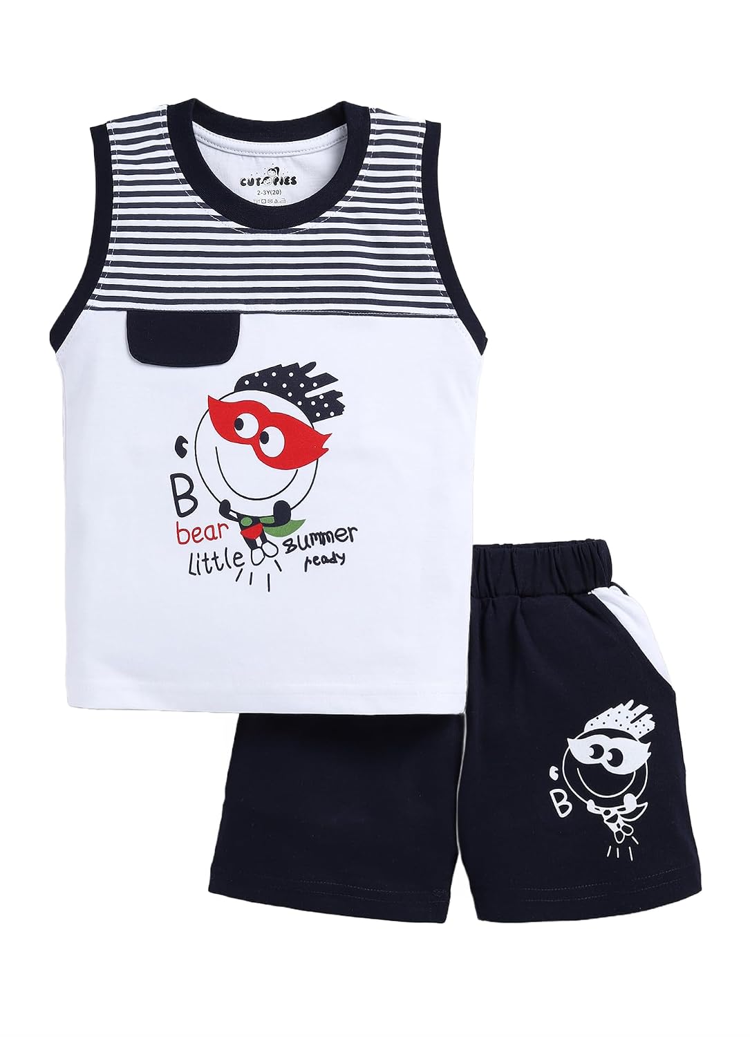 CUTOPIES Boys Black Sleeveless Tshirt and Short Set (Pack of 1) Baby Boys' Clothing Sets - Review, Price and Buying Guide