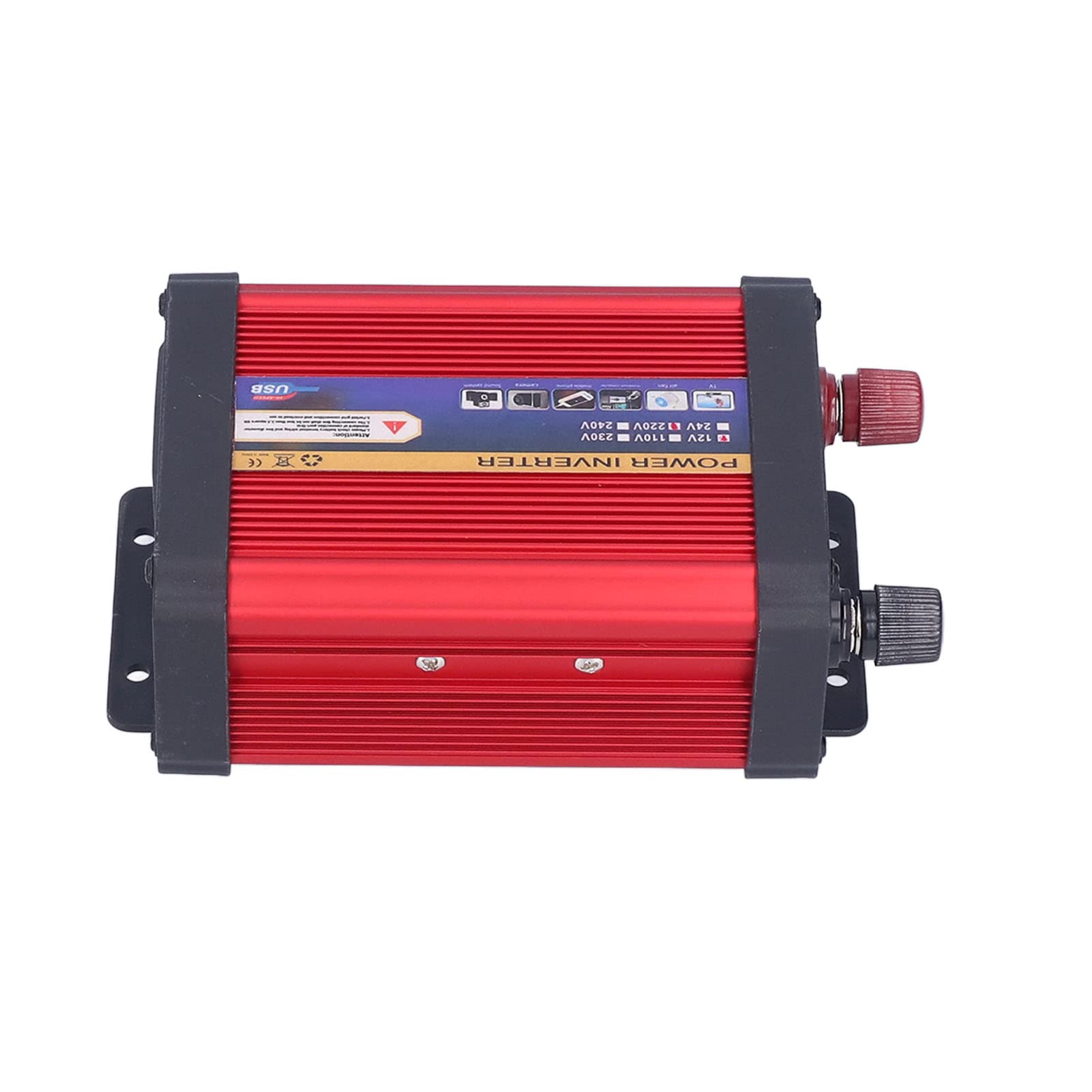 500 W Auto-Wechselrichter, modifizierte Sinuswelle mit Zwei USB-Anschlüssen und Wechselstrom-Steckdose für Urlaub, Camping, Roadtrips, 12 V bis 110 V–220 V