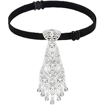 Rhinestone Necktie, Women Shine Crystal Adjustable Skinny Tie, Sparkling Rhinestone Womens Tie Crystal Necktie