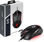 MSI Clutch GM08 4200 DPI, Accurate Optical Sensor, Durable Build Quality, Adjustable Weight System, Dragon Scale Design Side Grips, On The Fly DPI Changing, Optical Wired Gaming Mouse with Red LED