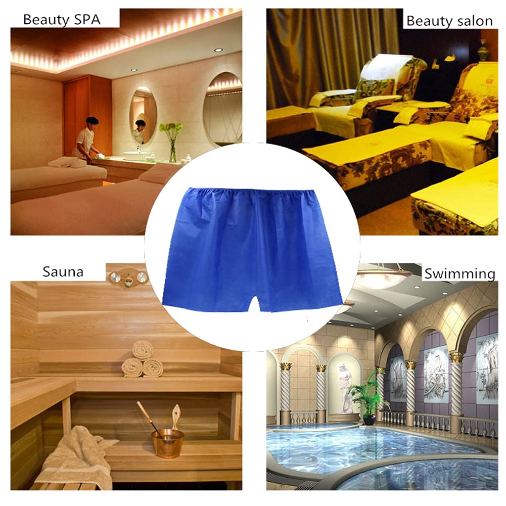 100 Pz Uomini Monouso Pantaloncini Boxer Spa Monouso Slip Non Tessuto Biancheria Intima,Blu