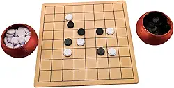Jogo de Tabuleiro Go, 20x20 cm, Peças Pretas e Brancas, com Recipientes Vermelhos