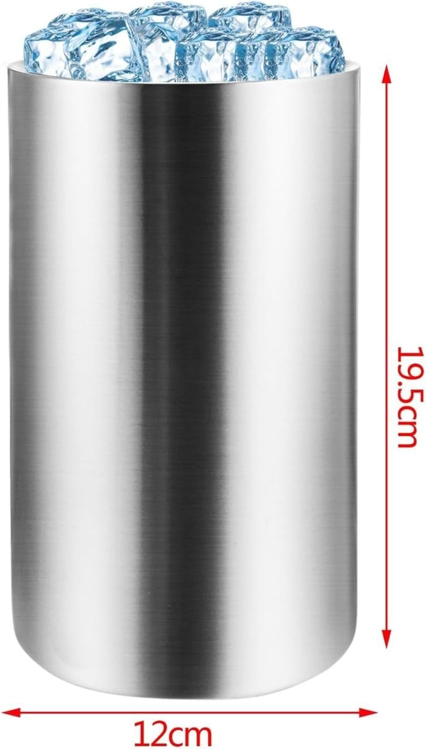 ステンレス アイスバケット ワインクーラー 二重構造 2個セット 卓上 シャンパン ボトルクーラー 保冷 家庭用/業務用 パーティー