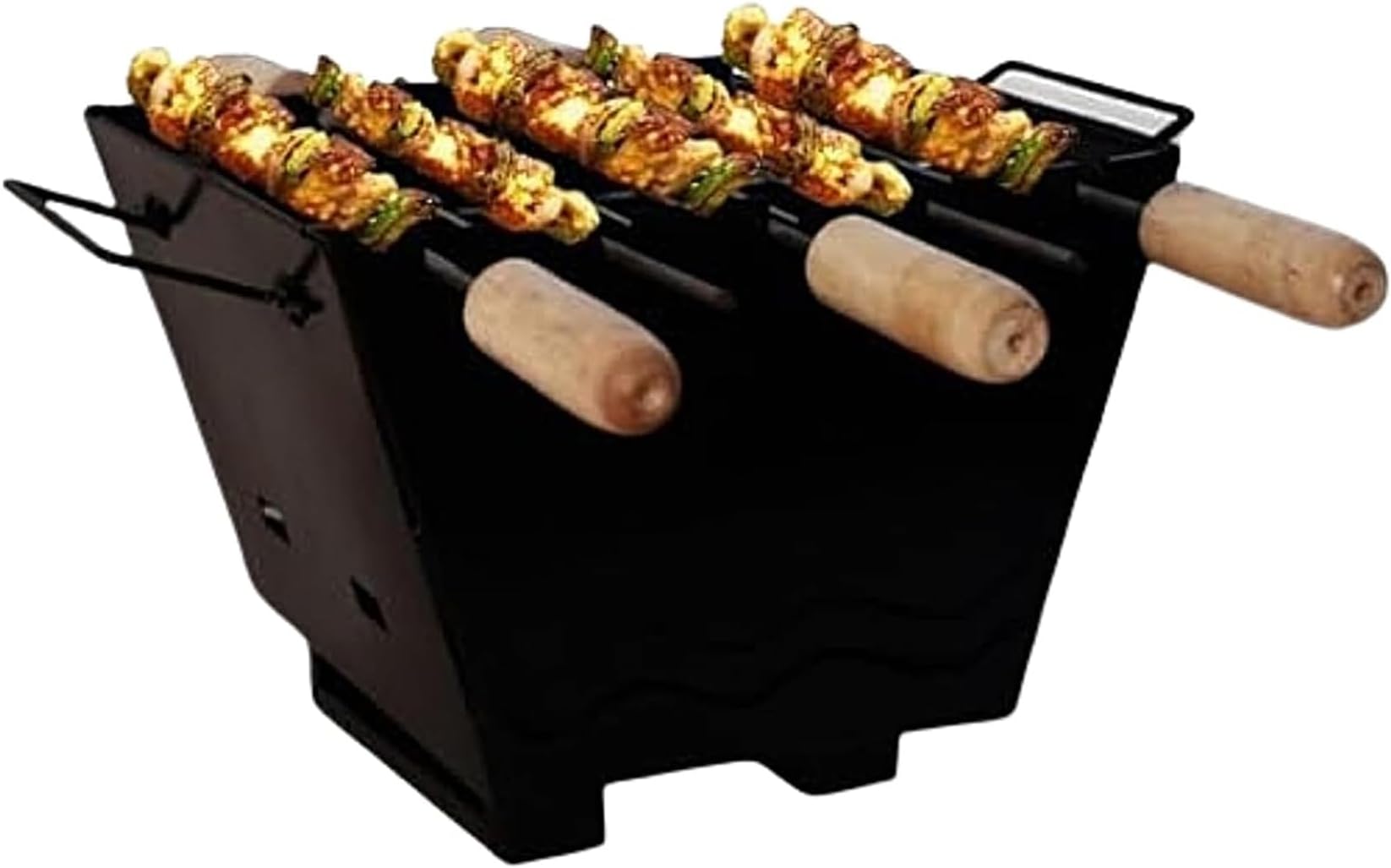 Amazon Brand - Umi FlameTandoor BBQ Grill for Indoor & Outdoor Cooking| Traveler Compact Foldable Tandoor Gas Barbeque Grill Set| Tabletop, Portable, Easy Assembly- (Black)