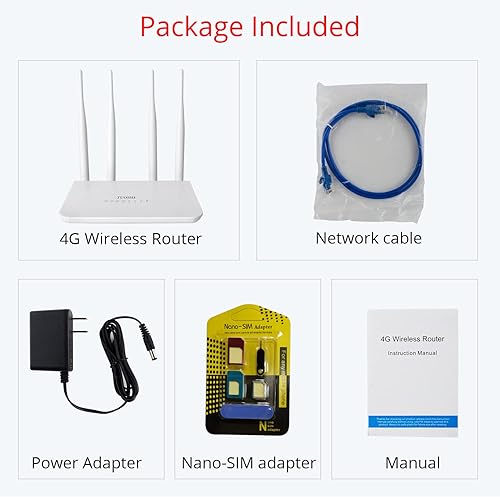 Miniatura 7 de Router de módem 4G LTE desbloqueado WiFi N300 con ranura para tarjeta SIM, WiFi de 300 Mbps, LTE Cat4, Chipset Qualcomm EC25-AF, antenas de alta