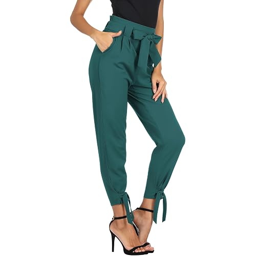 GRACE KARIN Womens Casual High Waist Pencil Pants Paper Bag Pants for Work | Casual, High Waist, Pencil, with Pockets, Bow-Knot Cropped, Paper Bag, Work
