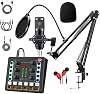 Podcast Equipment Bundle BM-800 Podcast Microphone Bundle Voice Changer with Live Sound Card Studio Condenser Microphone for Phone PC DJ Perfect for Recording Singing Streaming and Gaming