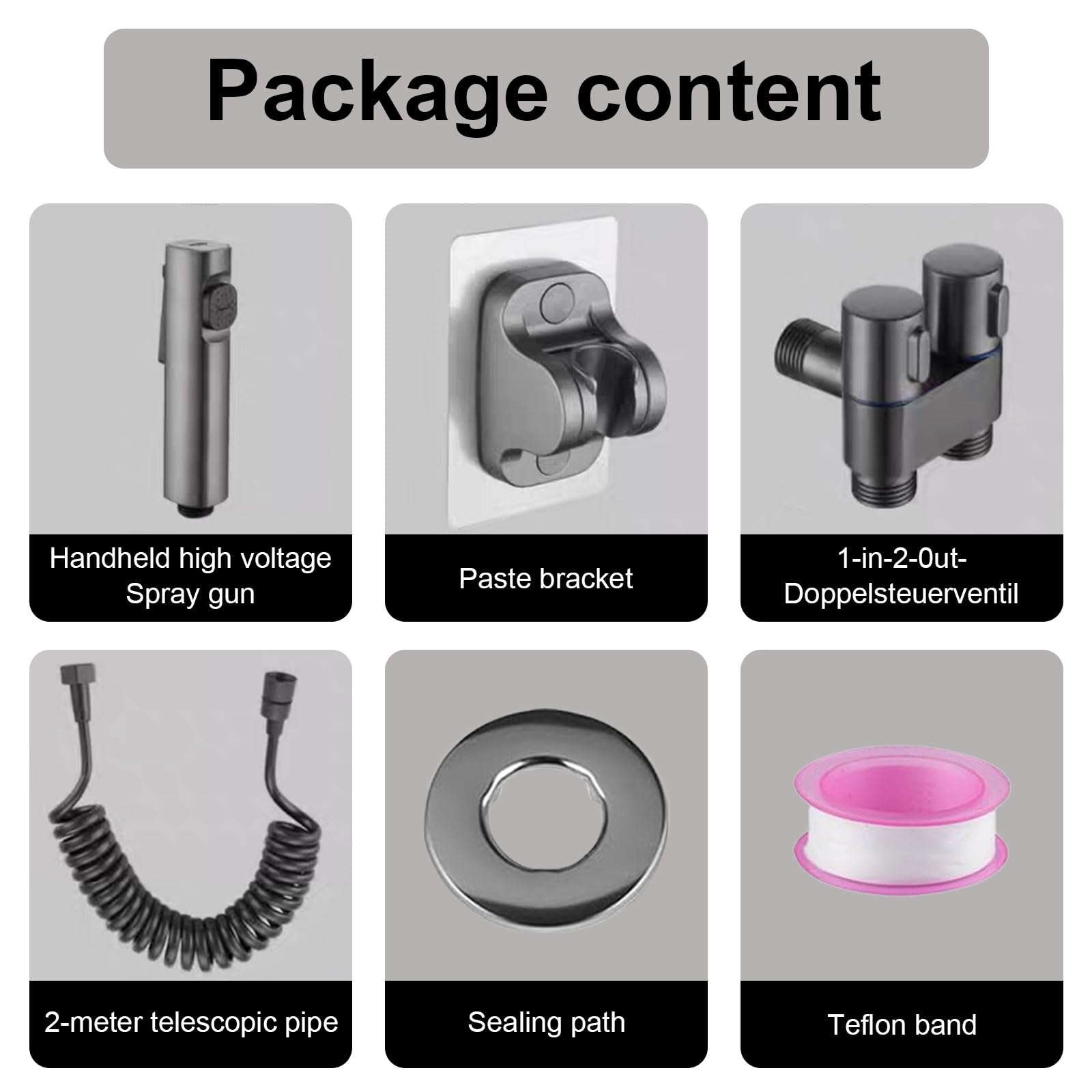 Bidet Handbrause Set Edelstahl - 1-in-2-out Ventil Für Toilette & Haustierpflege