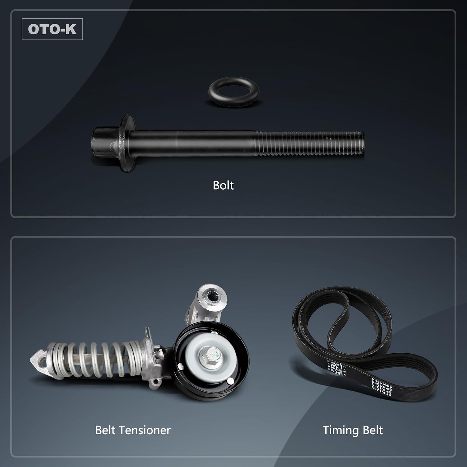 OTO-K Serpentine Belt Tensioner Pulley Compatible with Chevy Trax Sonic Buick Encore 2013 2014 2015 2016 2017 2018 L4 1.4L DOHC,Replaces# 25195388 6PK1383