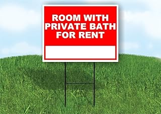 Room with private bath for rent Write On Me Red 18x24 in Single Sided Yard Road Sign w/Stand