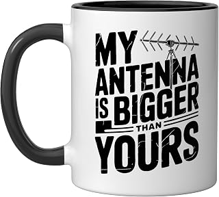 Amateur Operator Equipment Ham Radio Antenna Ceramic Mug, Black/White, 11oz