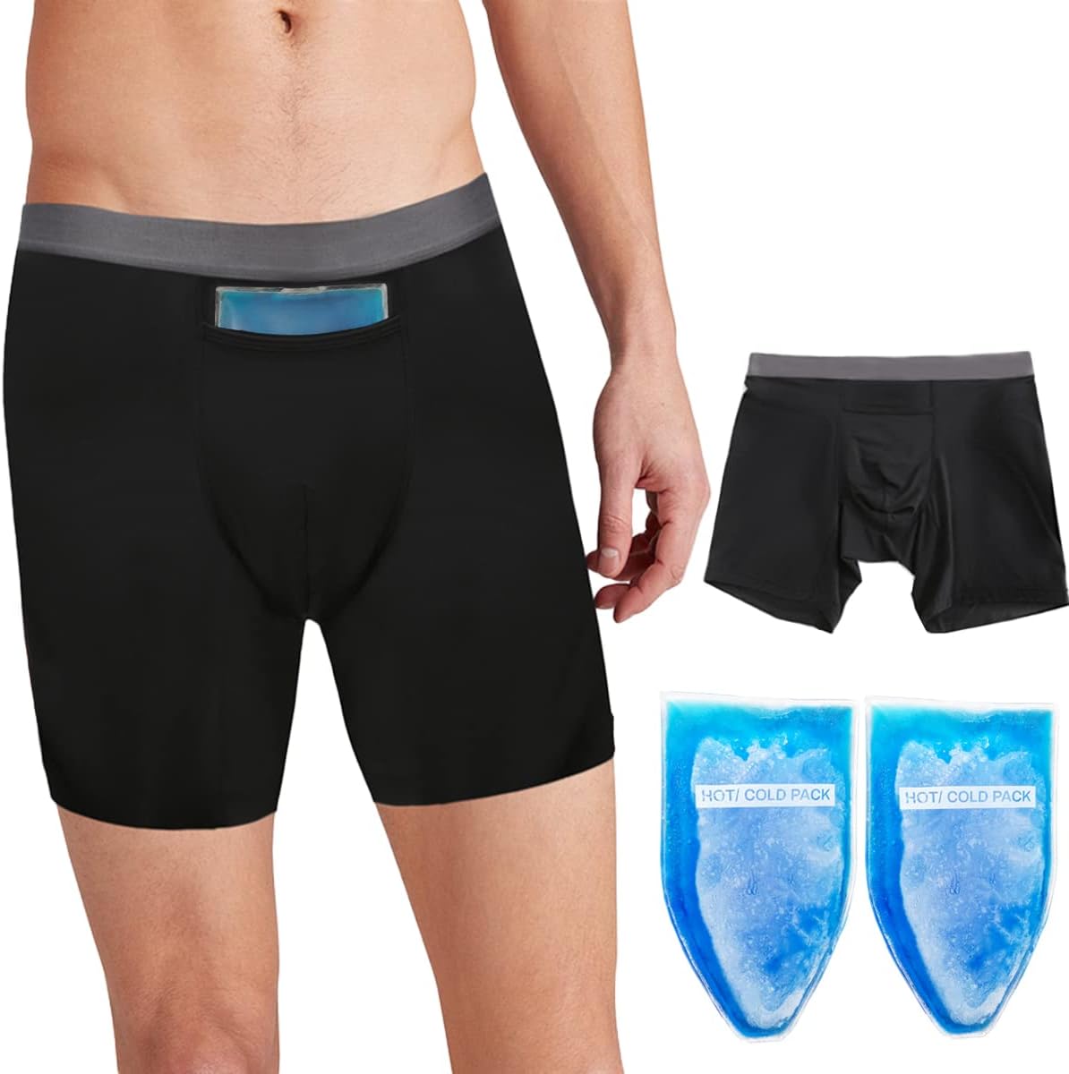 Vasectomy Underwear, With 2 Cold Ice Packs Reusable For Testicular