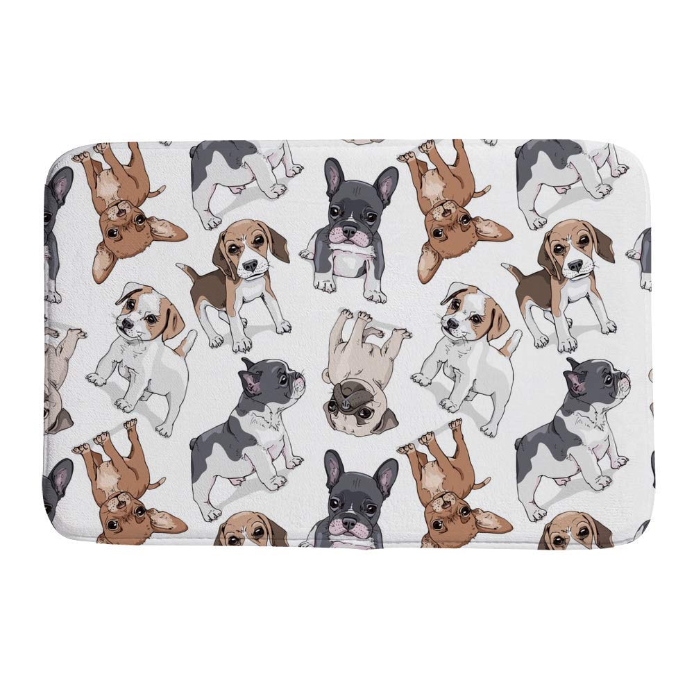 Tapis de bain antidérapant pour éviter les glissades au motif chiots