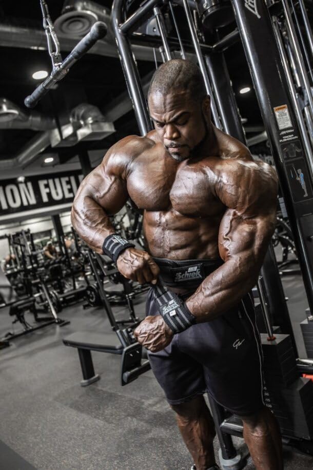 Miniatura 6 de Schiek Muñequeras deportivas resistentes, soporte de muñeca para entrenamientos de gimnasio, muñequeras de línea negra