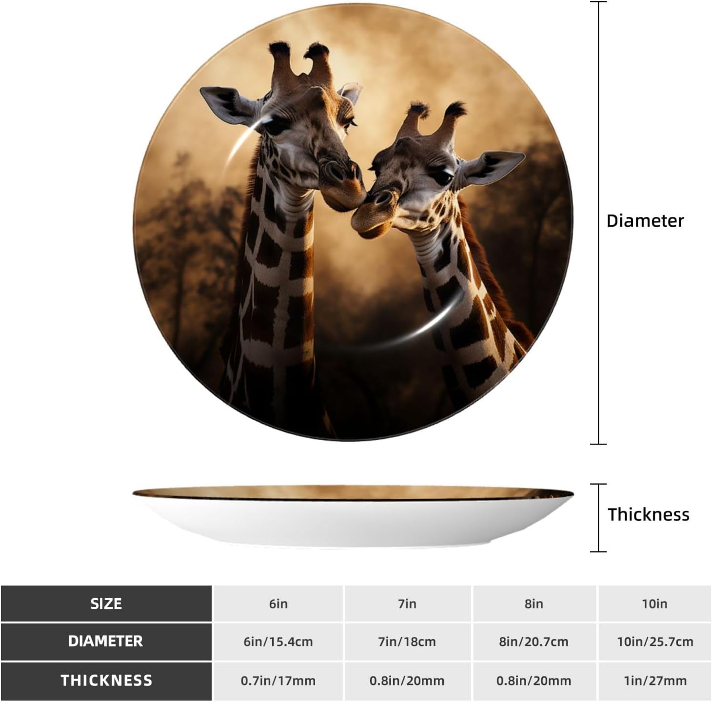 Decorative Plate Art Crafts Bone China Decorative Plate with Display Rack Souvenir Wall Decor Ceramic Ornaments Dinner Plates Ceramic Decoratives Plates for Home Office 10in