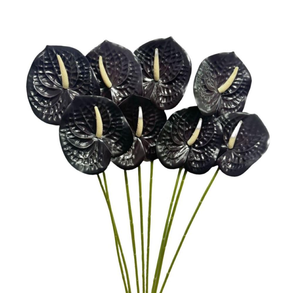 8 Pcs 23-5/8 inch Artificial Anthurium Flowers Real Touch Fake Flower