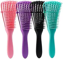 Escova Polvo Pente Desembaraçante para Cabelos Cacheados e Crespos – Ajustável com 8 Garras Flexíveis, Cabo Antiderrapante – FLIPSELL