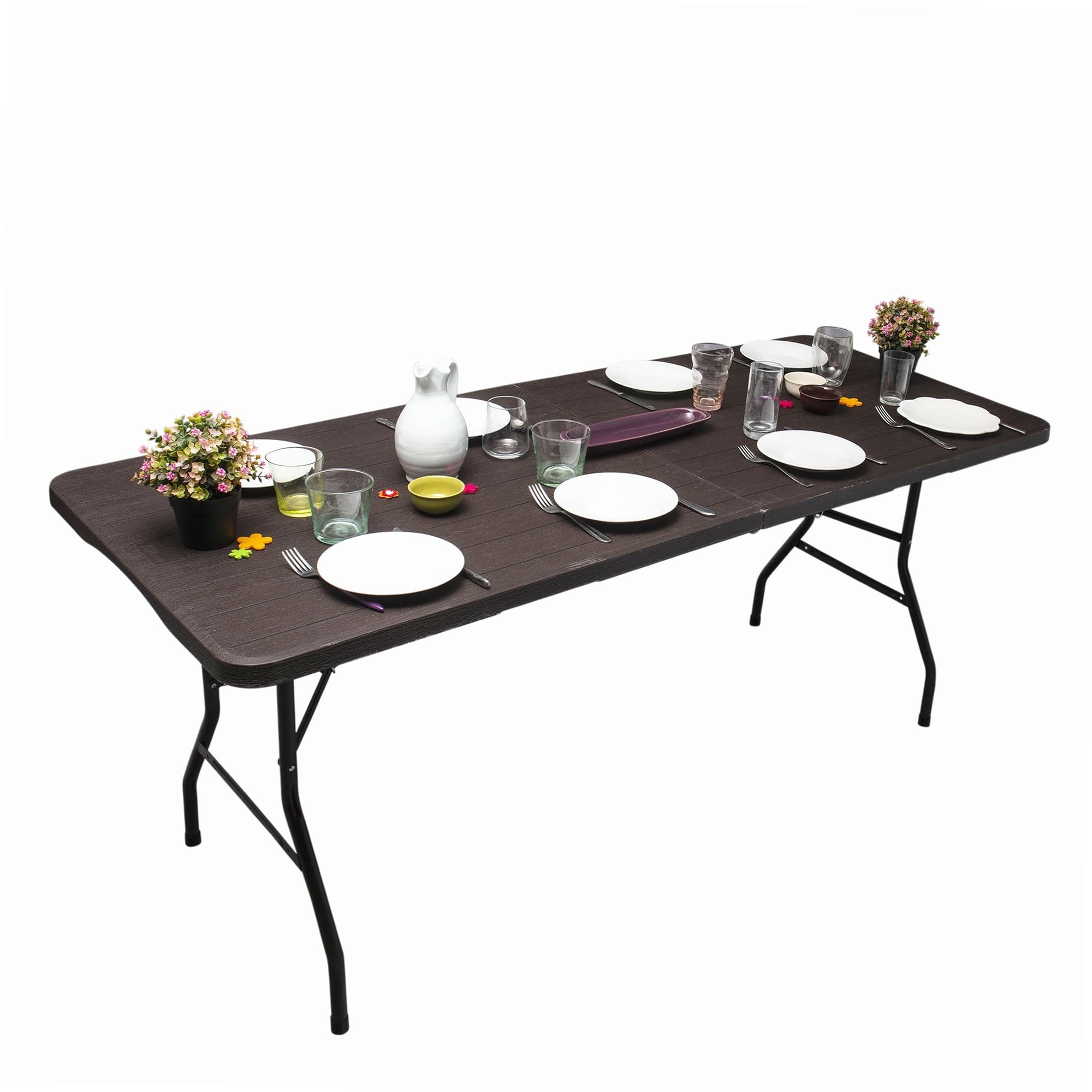 WERKA PRO Table Pliante Aspect Bois 180x74x74cm