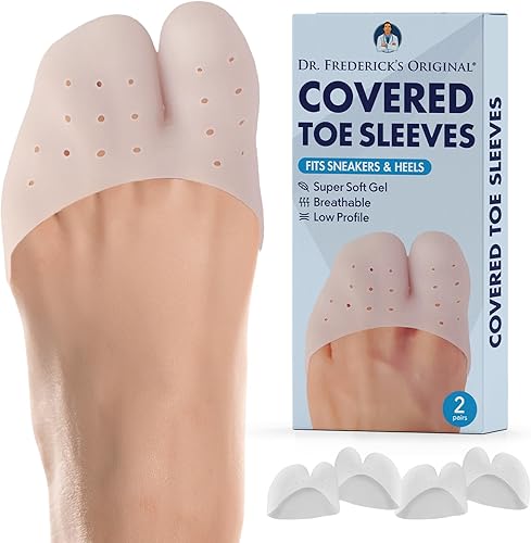Dr. Frederick's Original Fundas para dedos cómodas para todo el día, 4 unidades, con almohadillas metatarsianas para aliviar el dolor, diseño