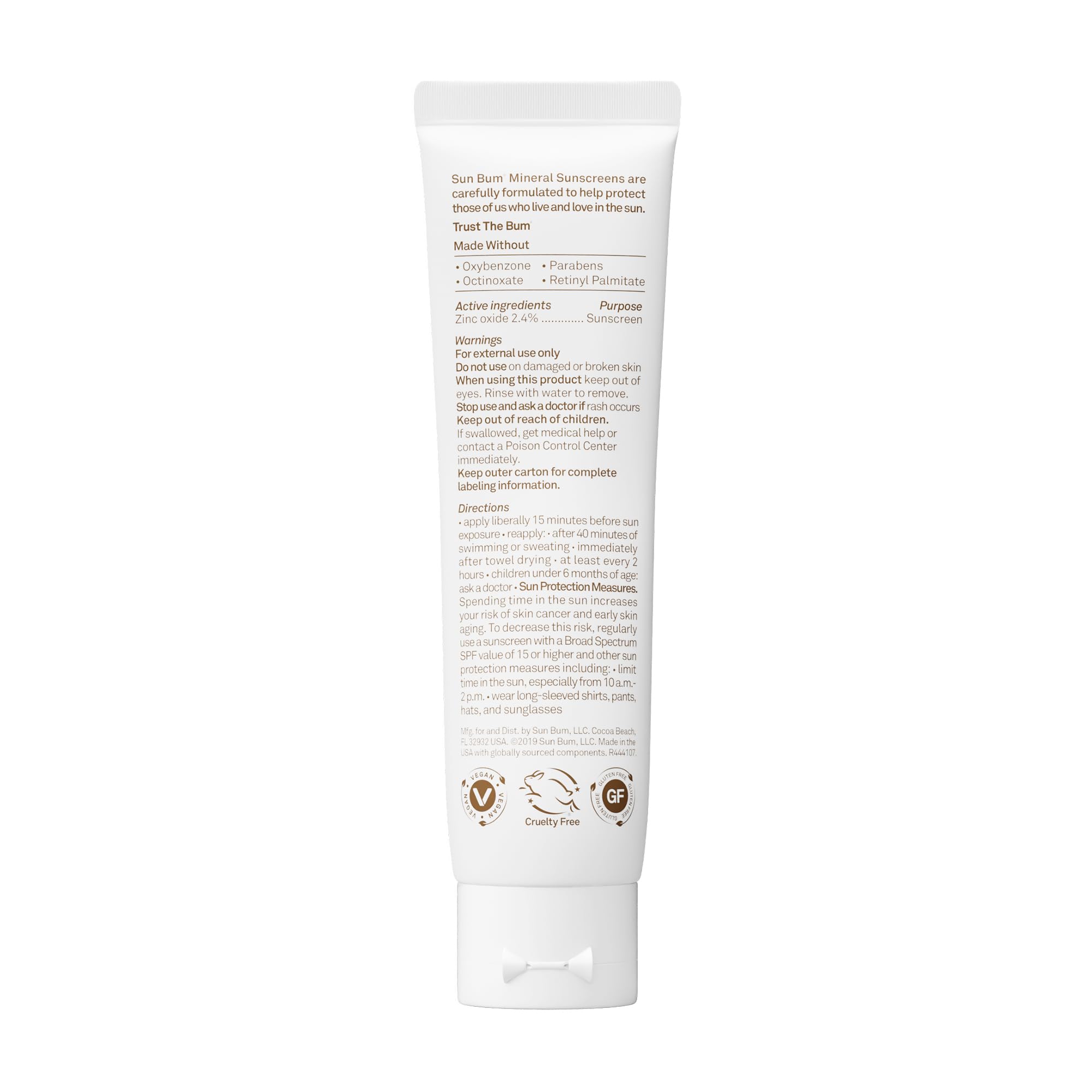 Sun Bum Crème solaire teintée minérale SPF 30 | Végétalien et récif (Octinoxate et Oxybenzone) Protection solaire naturelle à large spectre avec protection UVA/UVB | 48,2 g