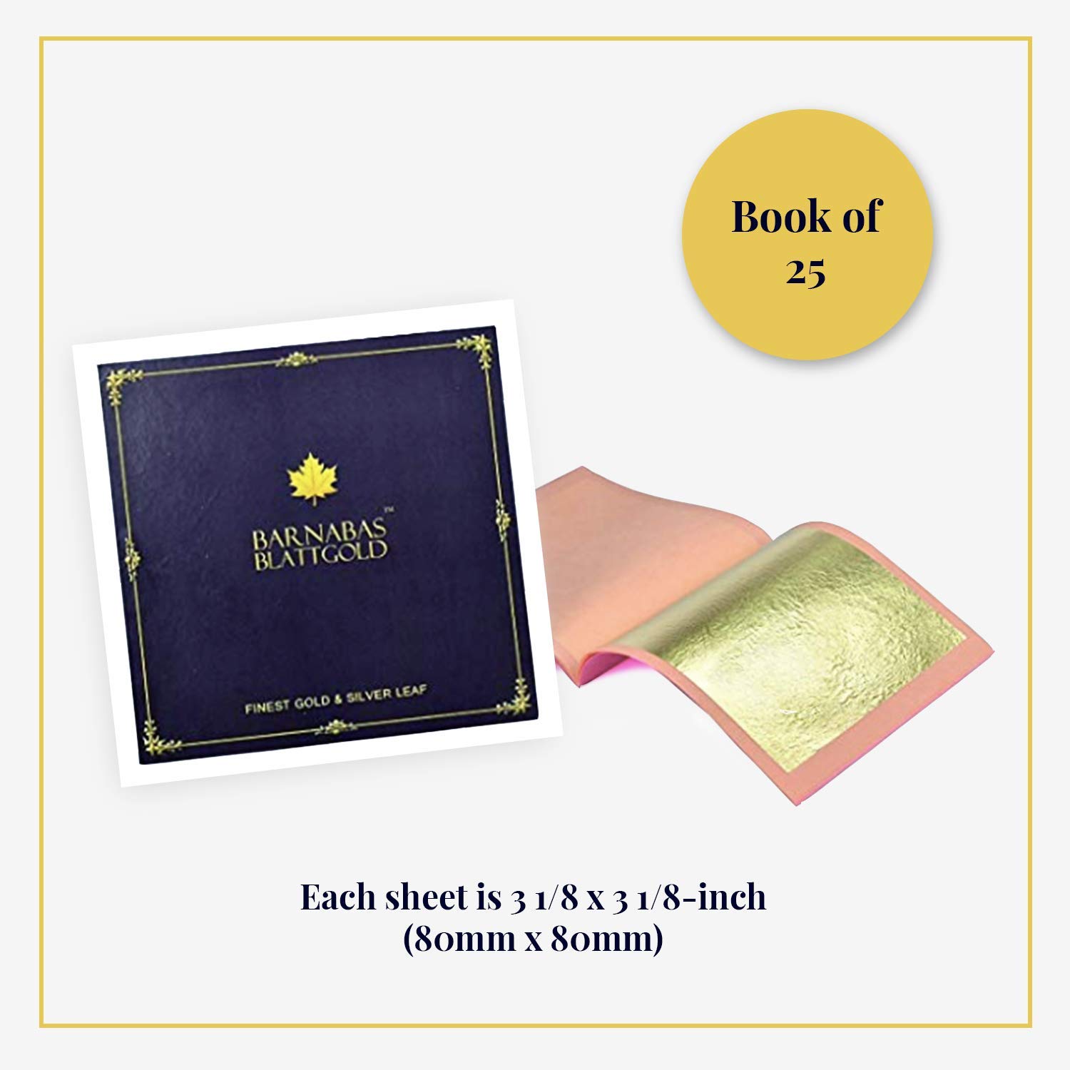 Genuine Edible Gold Luxury Gold Leaf Sheets Barnabas Gold Loose Gold Leaf for Cakes 3.1