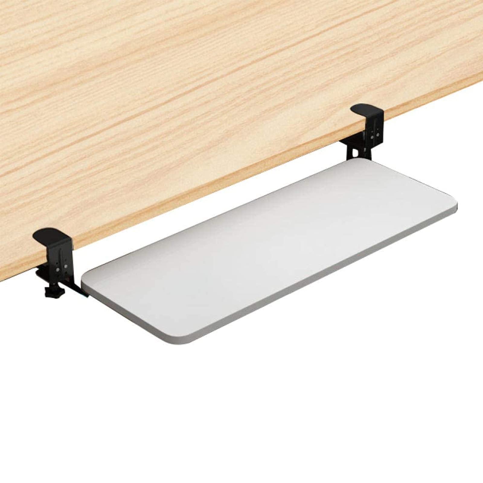 CVJdfhRE desk extender， For Home Office Computer Desk Extender, Under Sliding Keyboard Drawer Platforms, with Clamp, Easy Install, Ergonomic(White,75X25cm/29.5X10inch)