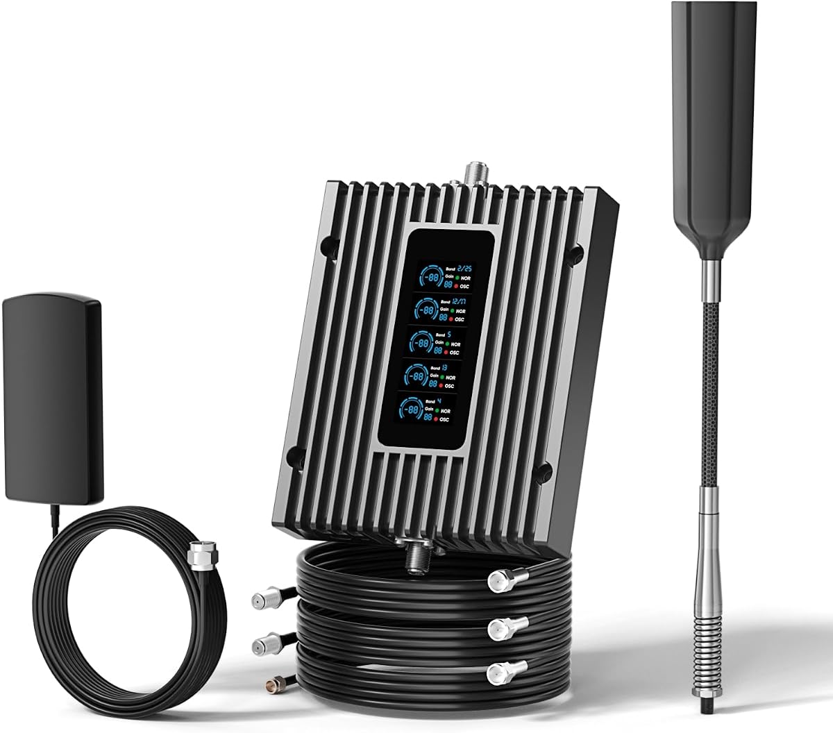 Amplificador de teléfono celular para camión RV con pantalla LCD | Pantalla LCD, todos los operadores de EE. UU.: Verizon, AT&T, T-Mobile y más, aprobado por la FCC
