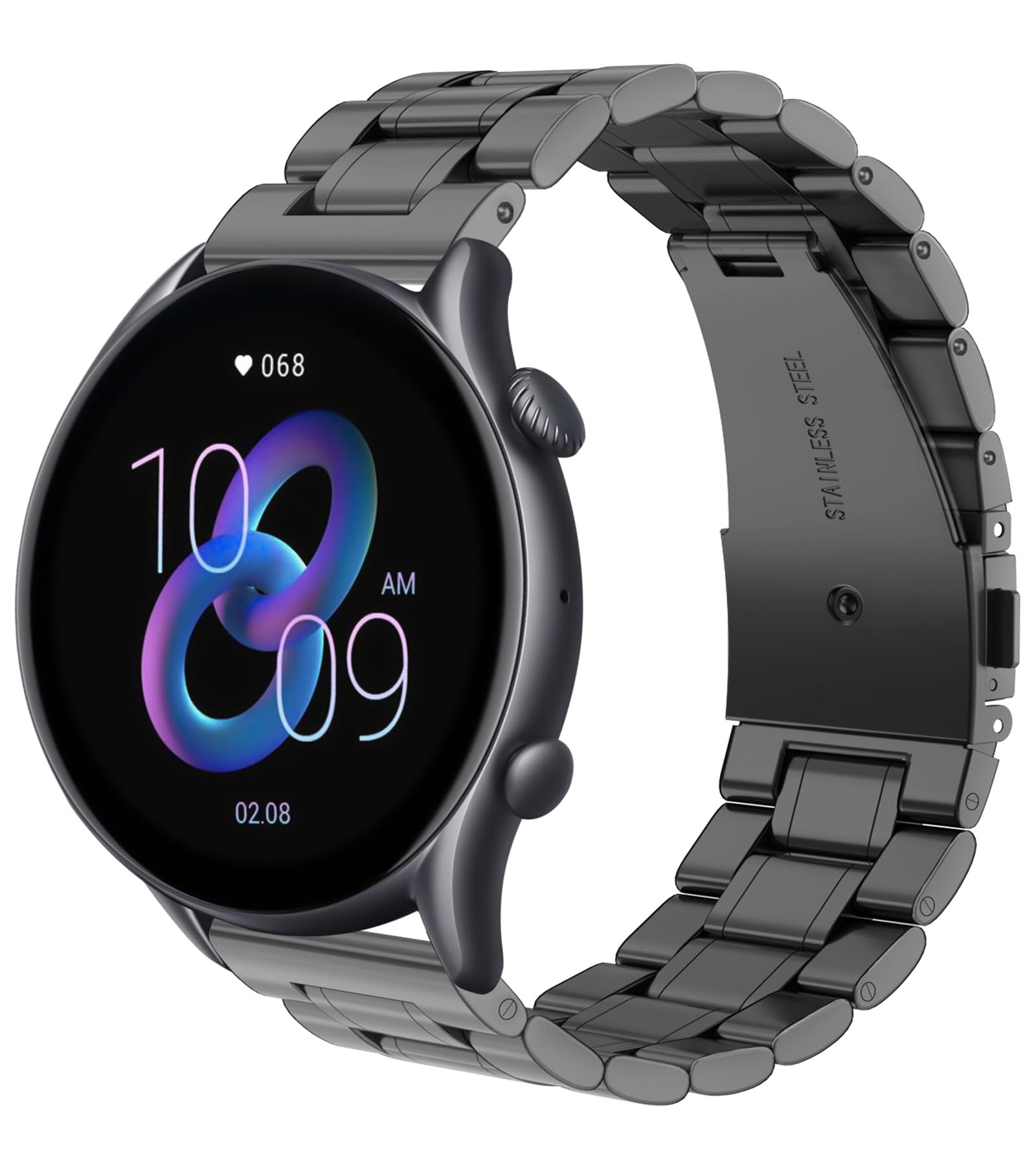 Correa Compatible con Amazfit GTR 3 Pro 46mm, Pulsera Metálica de Acero Inoxidable para Hombre y Mujer