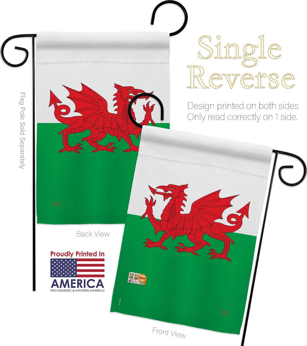 Wales Garden Flag Set Wall Holder Regional Nationality Nation International World Country Particular Area Small Decorative Gift Yard House Banner Made In USA 13 X 18.5