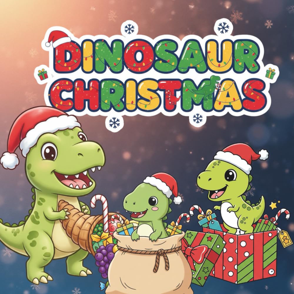 Dinosaur Christmas: The Festive and Fun Coloring Adventure with Cute Dinos.
