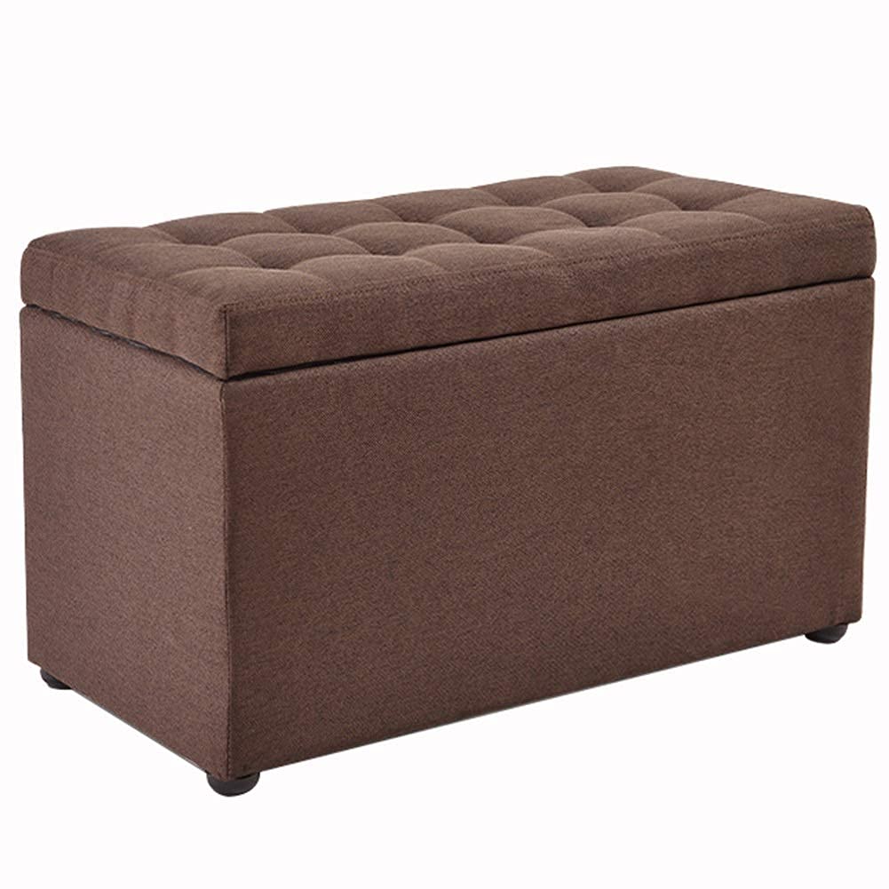 Pouf de rangement marron idéal pour optimiser l'espace du salon