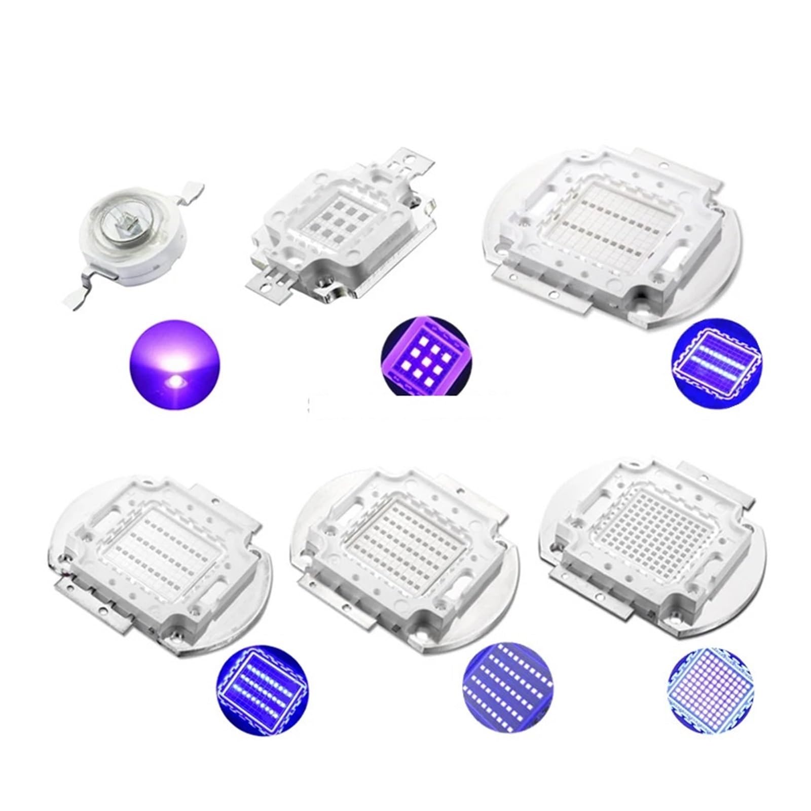 3W 5W 10W 20W 30W 50W 100W High Power UV LED Diodes Ultra Violet 365nm 370nm 380nm 385nm 390nm 395nm 400nm 405nm 430nm(360nm-365nm,5W x 5 Pieces)
