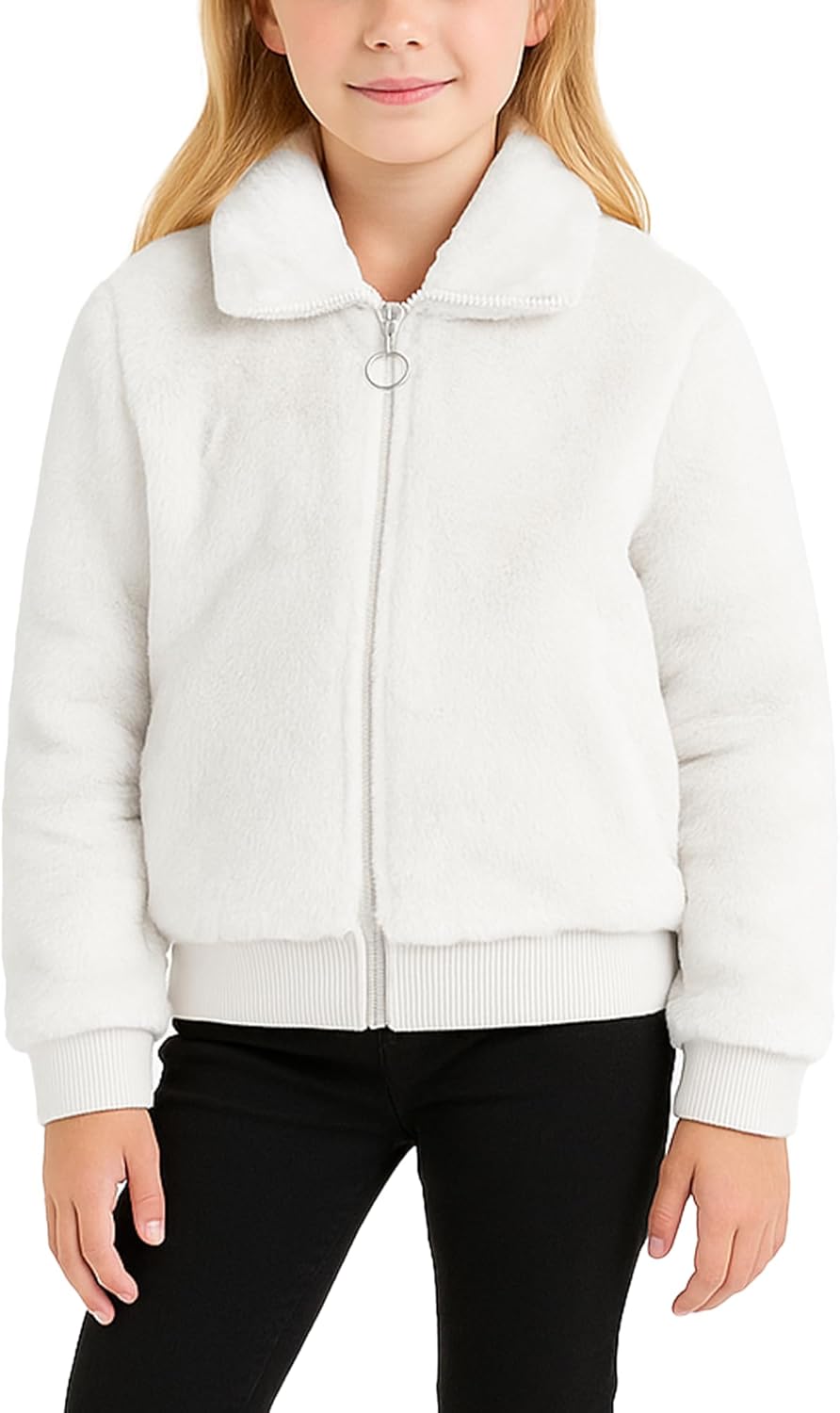 URBAN REPUBLIC Girls Winter Coat - Warm Plush Faux Fur Teddy Dress Coat and Zip Up Bomber Jacket for Girls (Sizes: 7-16)