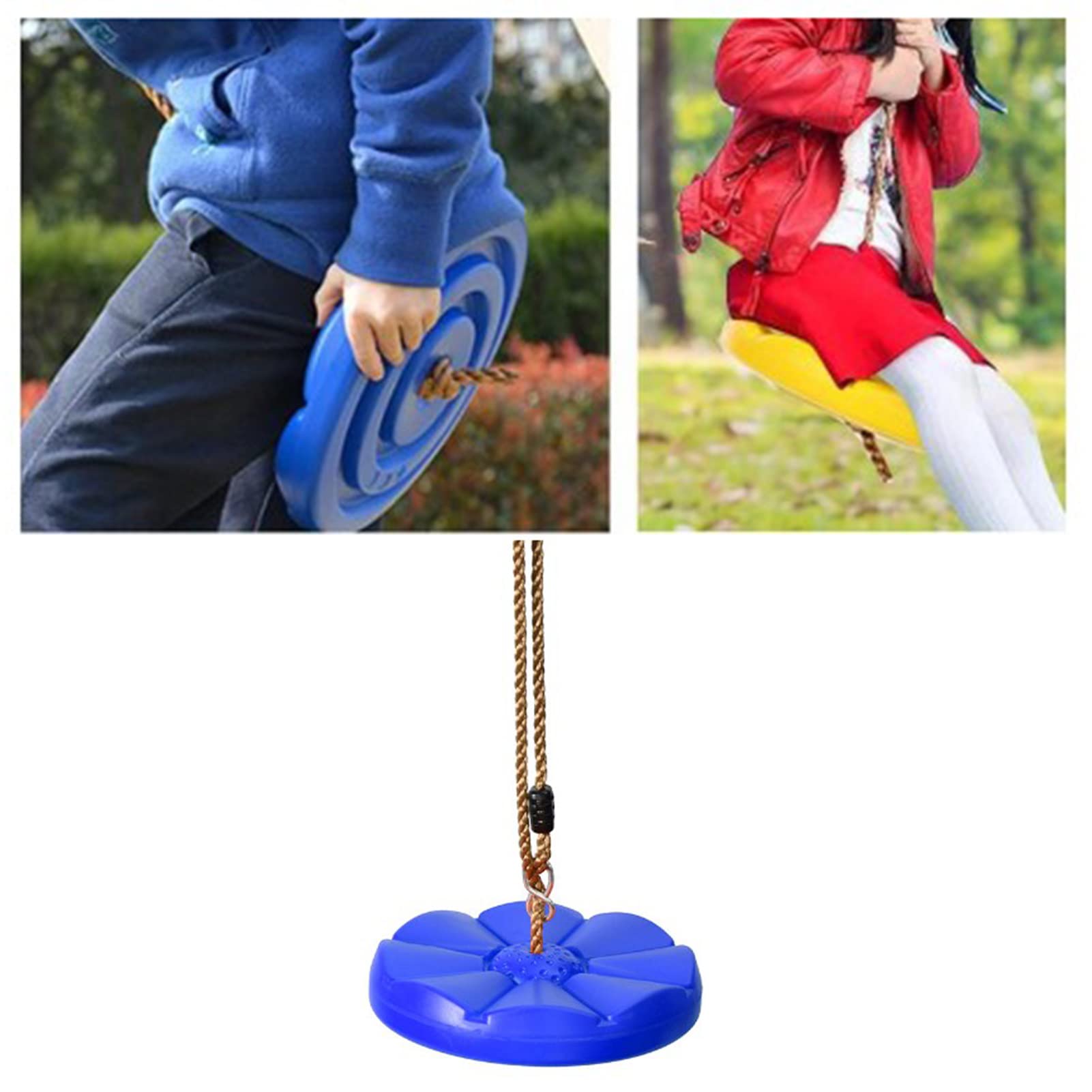 Disc Tree Swing Heavy Duty Disc Tree Swing Children Outdoor Play Equipment with PE Rope for Backyard Play Summer Camps Outdoor Events (Blue)