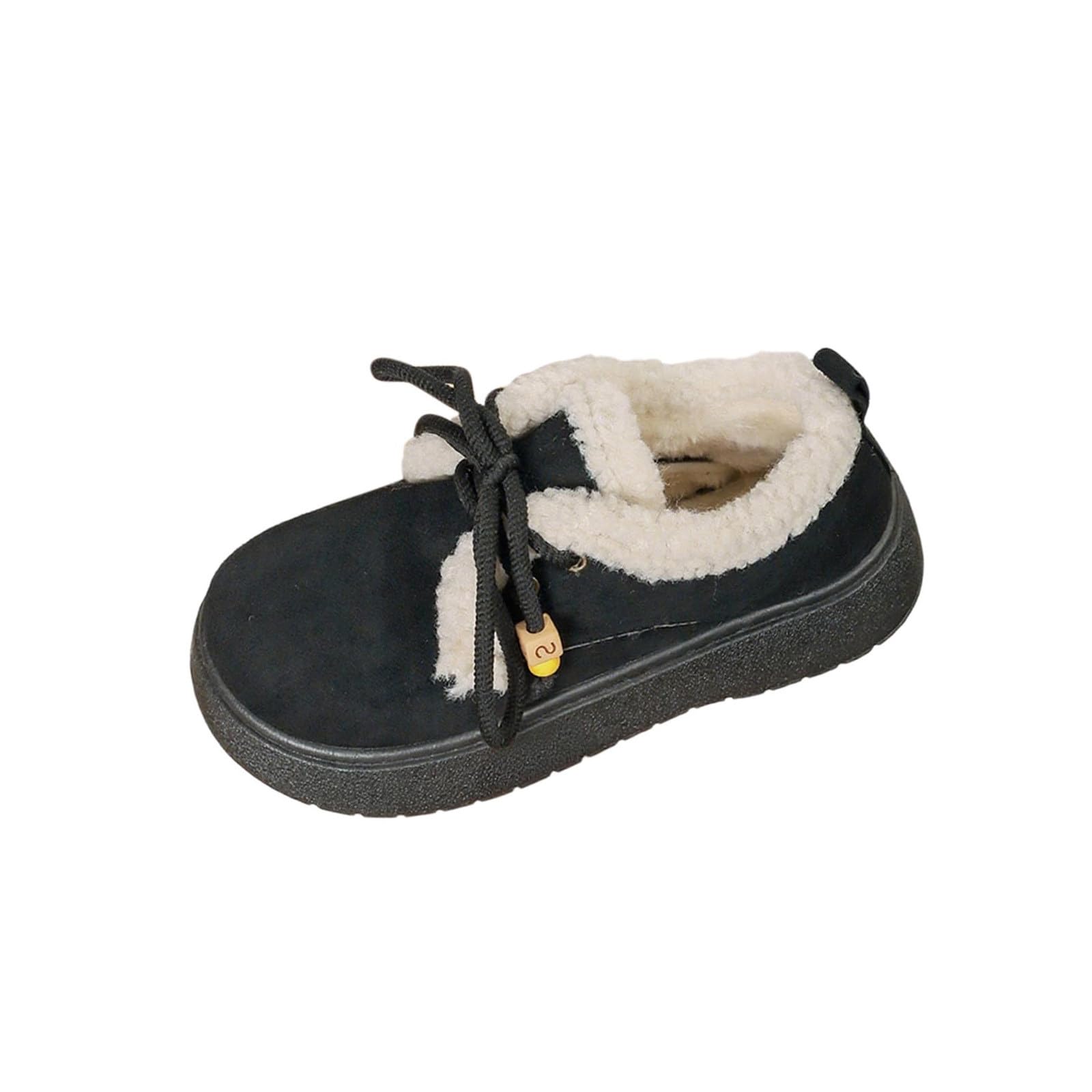 Women Fleece Lined Booties Winter Warm Lace Up Shoes Sherpa Fuzzy Ankle Boot Outdoor Plush Flat Snow Boots