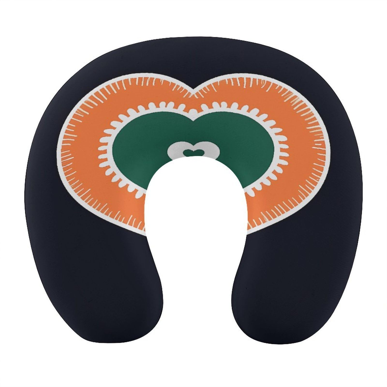 Btcowzrv Style Heart On Black Background U Shaped Neck Pillow Travel Pillows