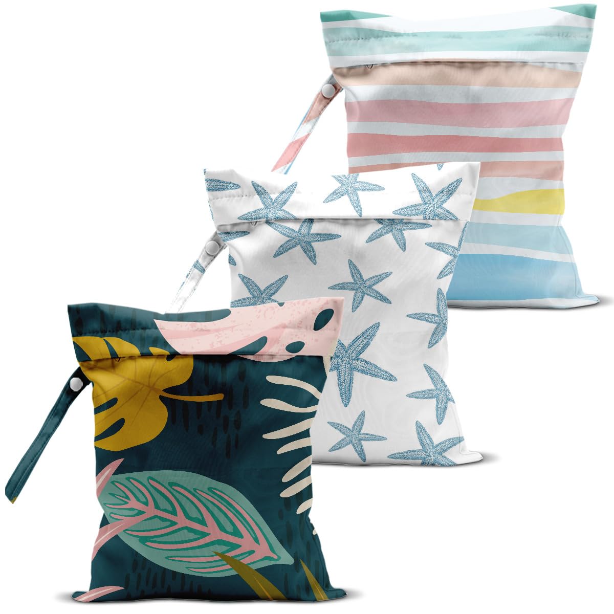 3 bolsas húmedas, bolsas húmedas y secas, bolsa impermeable, bolsa pequeña para lavandería, bolsa húmeda para piscina, playa, traje de baño, bolsa de maquillaje, pañales, artículos esenciales