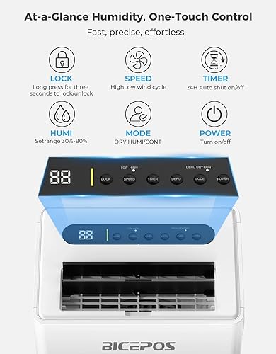 Miniatura 3 de Deshumidificador de 2000 pies cuadrados para sótano y habitaciones grandes, deshumidificadores de 21 pintas con manguera de drenaje, control