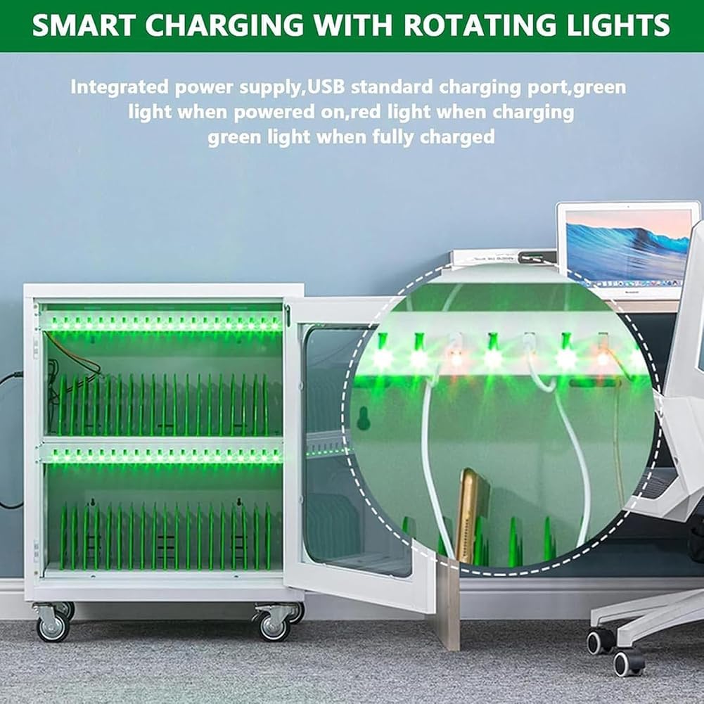 Classroom Cellphone Charging Station, Lockable Large Capacity Mobile Phone Charger Organizer, Phone Jail Storage Cabinet for School, Ideal for Students and Employees,50 Slots