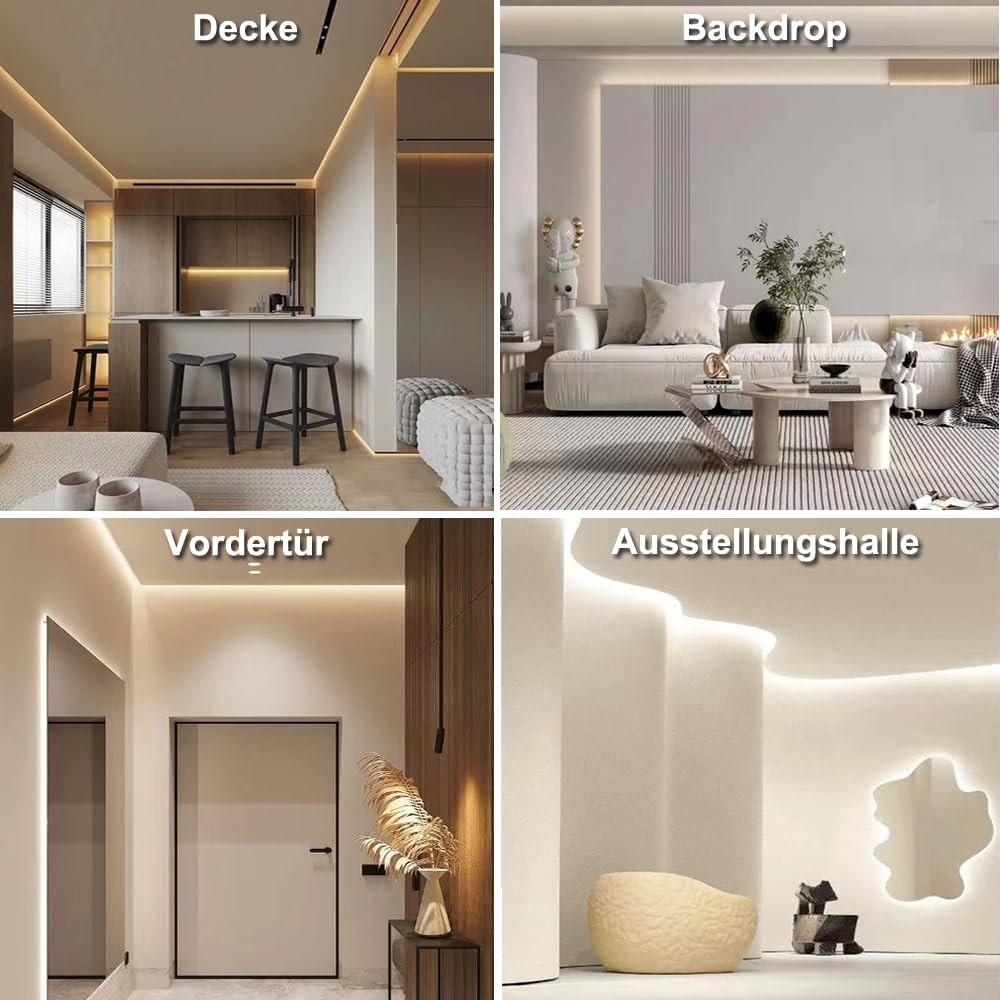 Striscia LED COB da 5 m, 24 V, con telecomando RF/Smart App/Alexa e dimmerabile, 2700 K, luce bianca calda, 320 LED/M LED per cucina, bagno, camera da letto fai da te.