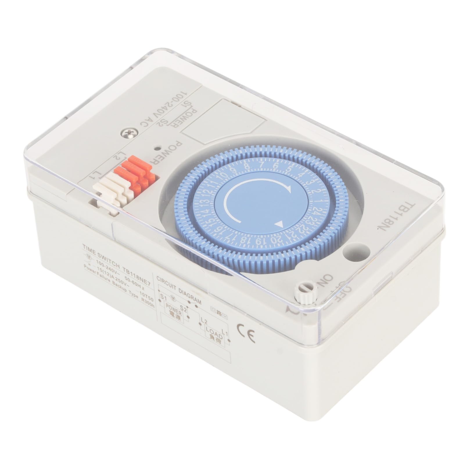 Interruttore di controllo del tempo meccanico Timer minimo di 15 minuti ad alta precisione per cucina domestica Materiale PC durevole all'aperto 12,2 x 7,1 x 5 cm