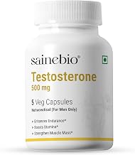 Sainebio Testosterone Booster Capsules with Ashwagandha, Tribulus & Ginseng | Supports Strength, Energy, Stamina & Vitality | 5 Capsules