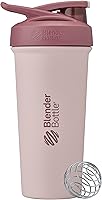 Vista 26 de BlenderBottle Sport Sleek - Botella agitadora de acero inoxidable aislada con batidor de alambre, 25 onzas, frambuesa, batidos de proteínas e