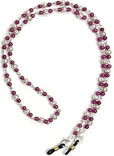 Heddz Lightweight Glass Beads &amp; Silver Filigree Spectacle Chain For Women Spectacle Chain Lanyard String for Eyewear Frame...