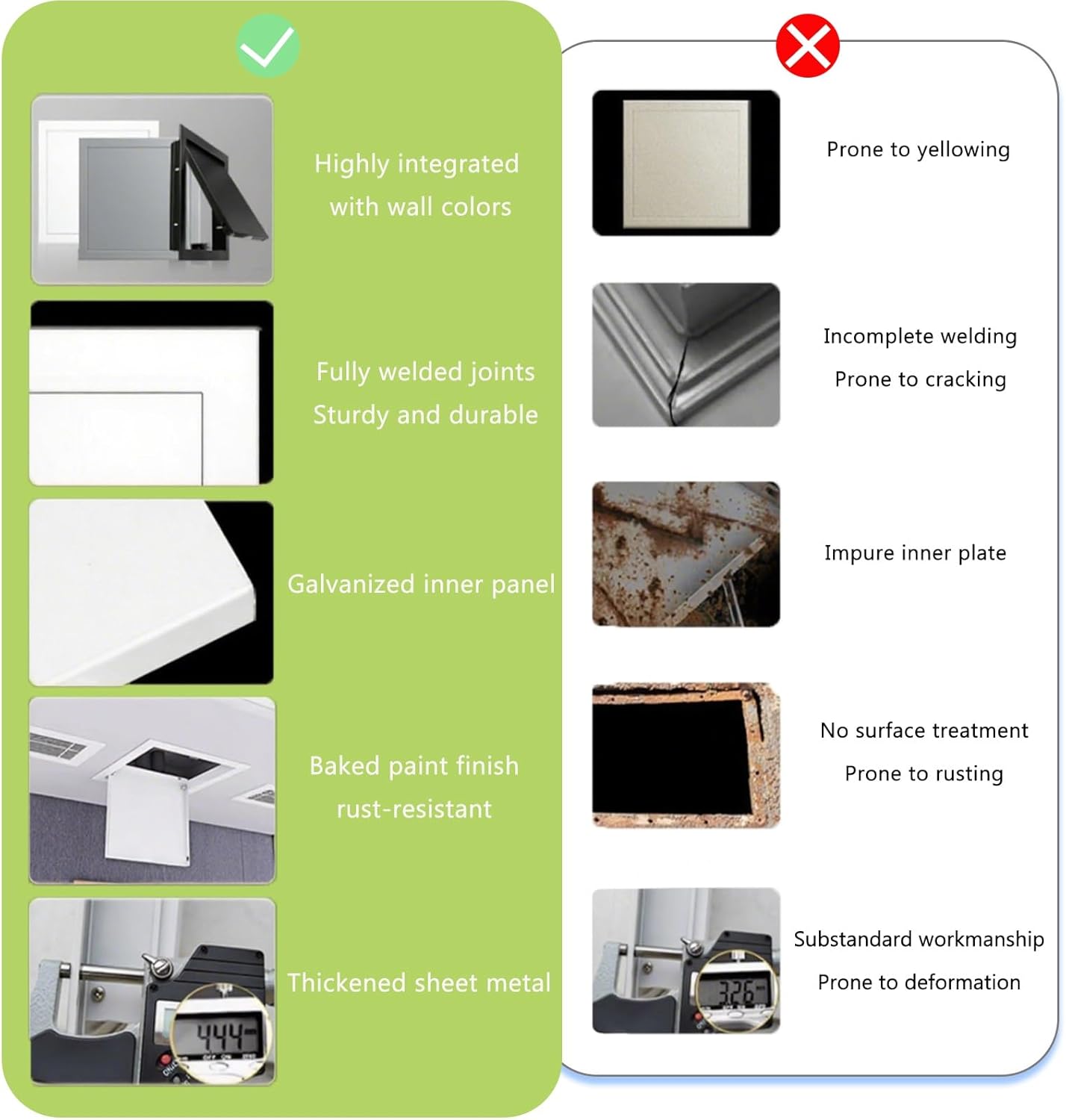 1pc Hinge-Type Louvered Access Panel - Durable Black HVAC Vent for Commercial and Residential Use(24x24in)